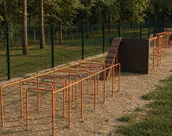 Размещение элементов полосы препятствий