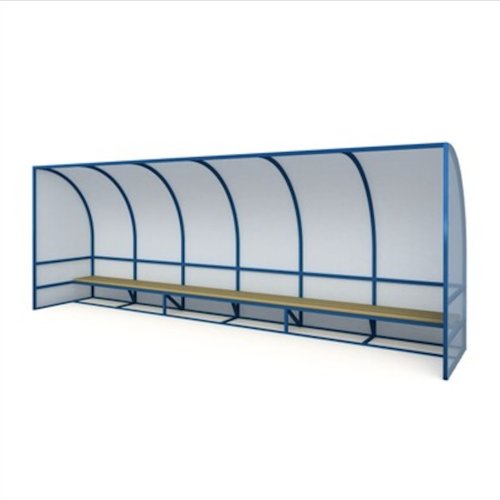 Спортивная однорядная трибуна с навесом из поликарбоната