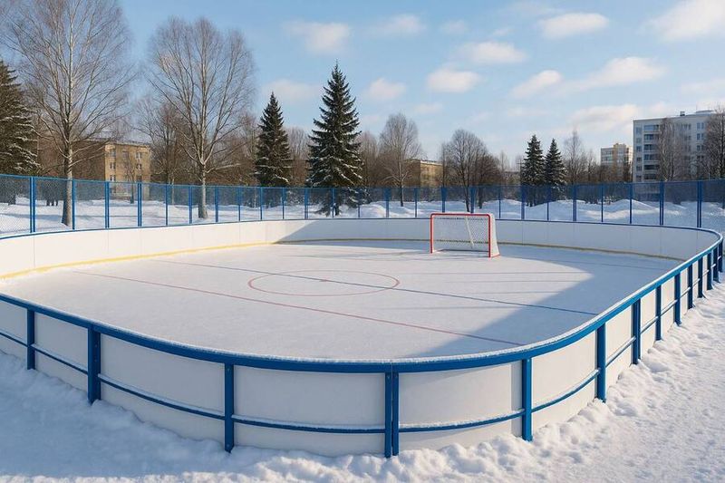 Монтаж хоккейной коробки